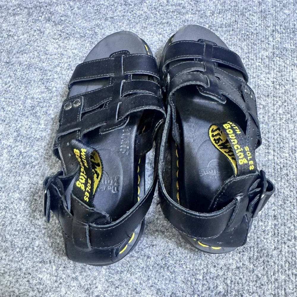 Dr. Martens Sandals Mens 5 Terry Black Leather Platform Gladiator EUC